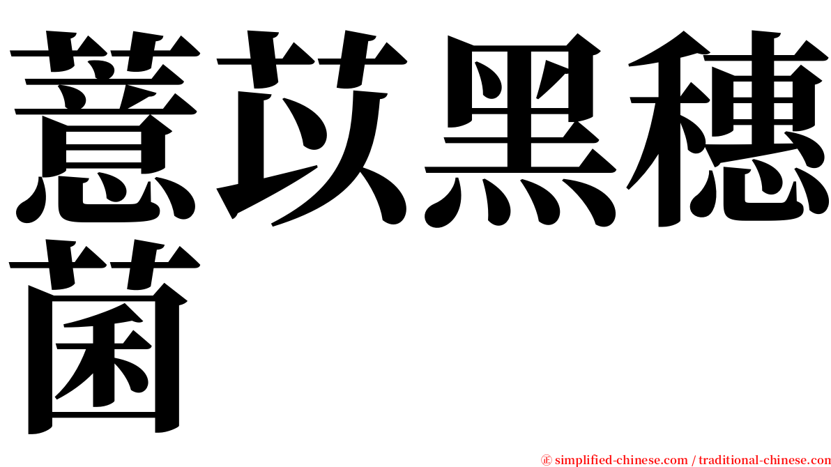 薏苡黑穗菌 serif font