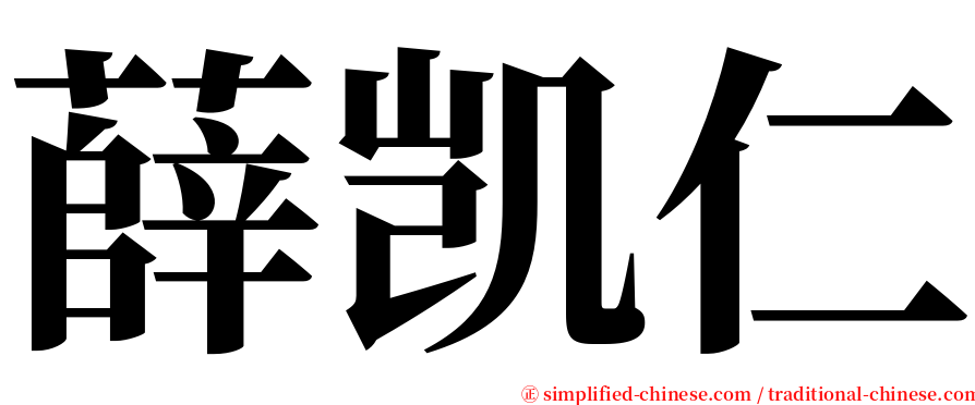 薛凯仁 serif font