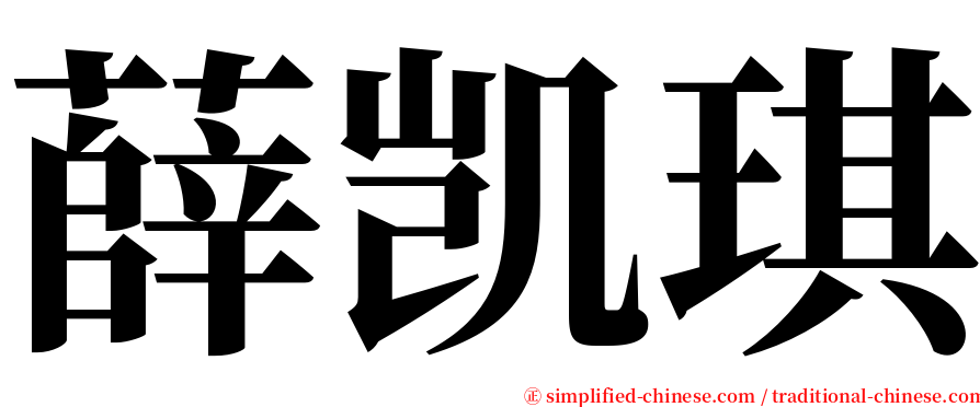 薛凯琪 serif font