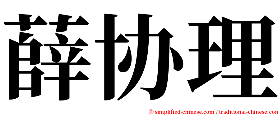 薛协理 serif font