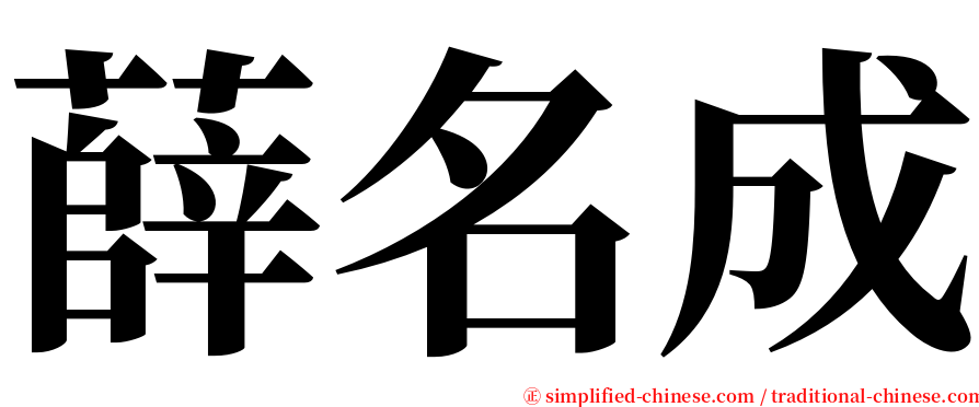 薛名成 serif font