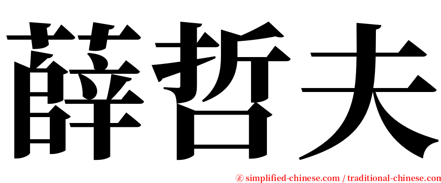 薛哲夫 serif font