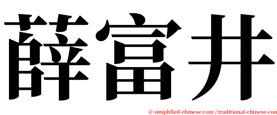 薛富井 serif font