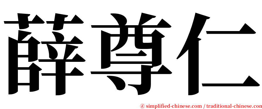 薛尊仁 serif font