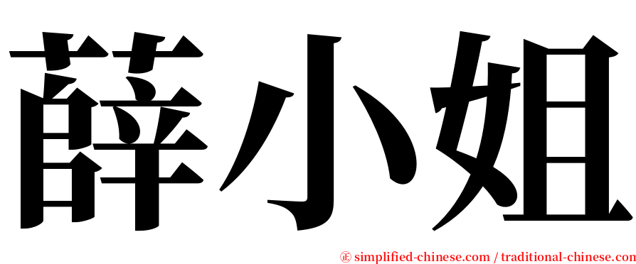 薛小姐 serif font