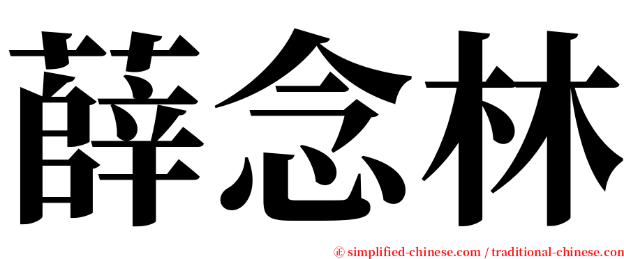 薛念林 serif font