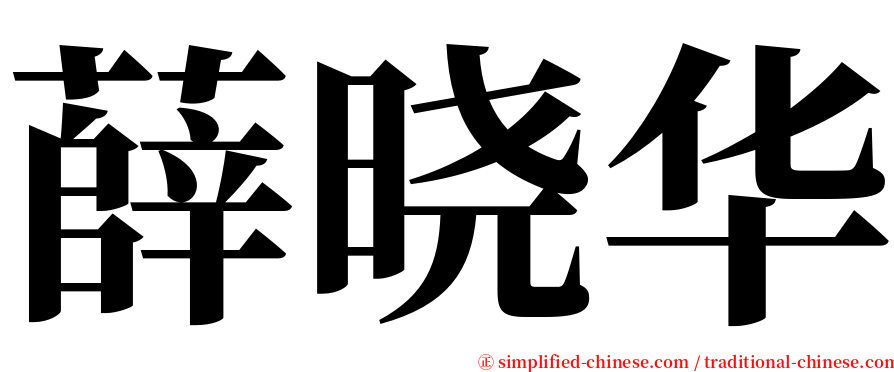 薛晓华 serif font