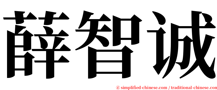 薛智诚 serif font
