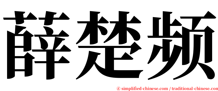 薛楚频 serif font