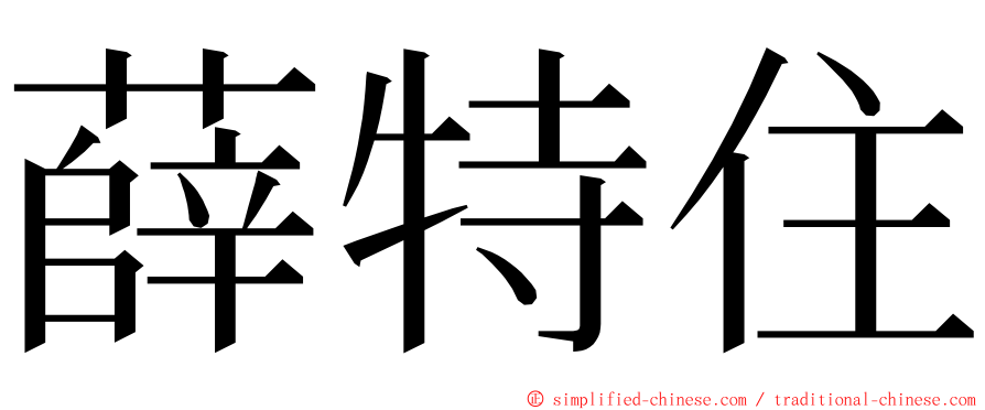 薛特住 ming font