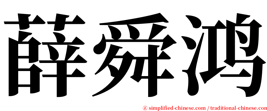 薛舜鸿 serif font