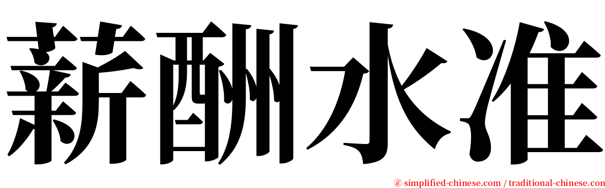 薪酬水准 serif font