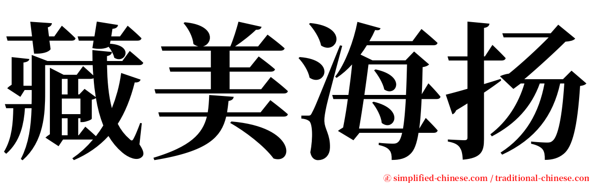 藏美海扬 serif font