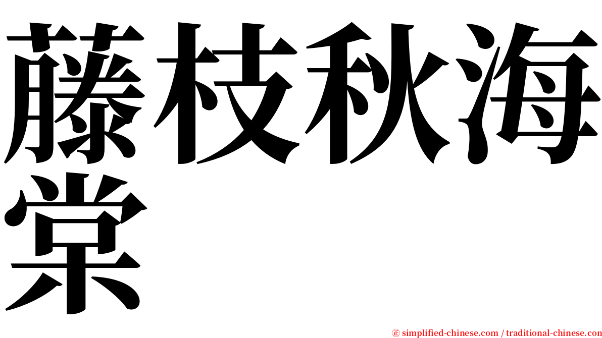 藤枝秋海棠 serif font