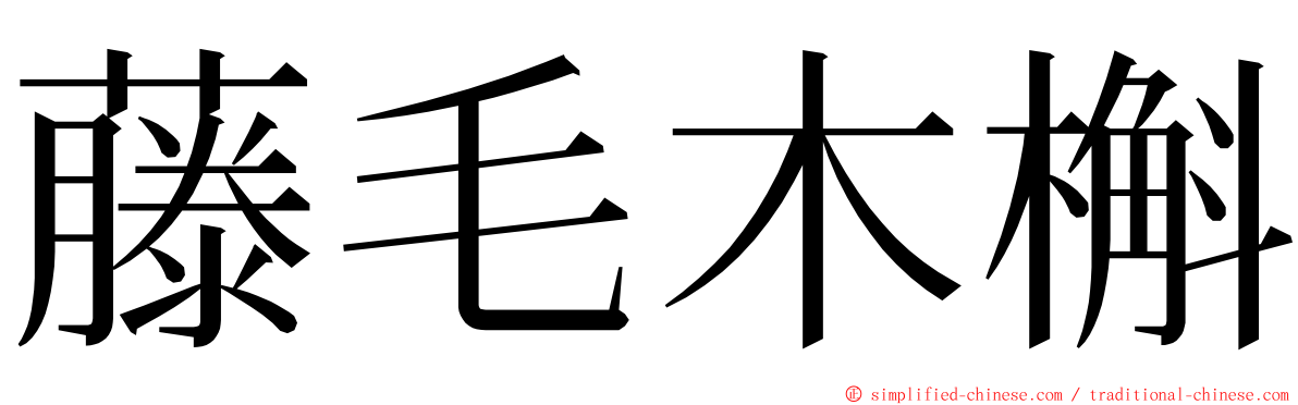 藤毛木槲 ming font