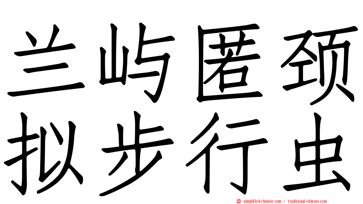 兰屿匿颈拟步行虫