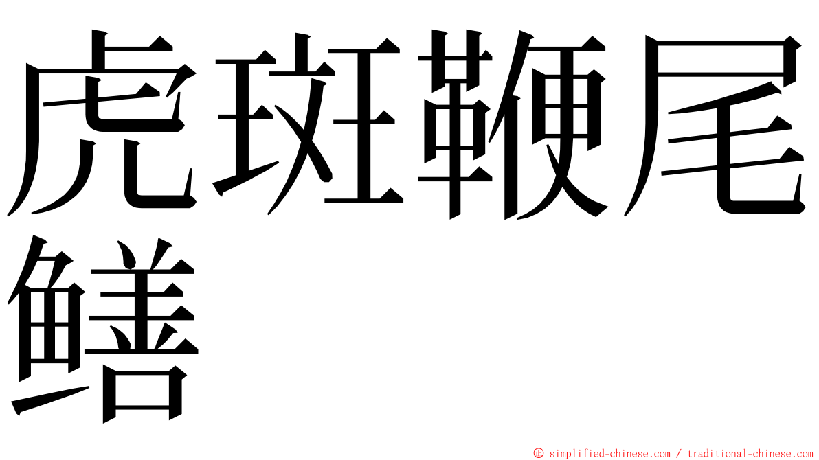 虎斑鞭尾鳝 ming font