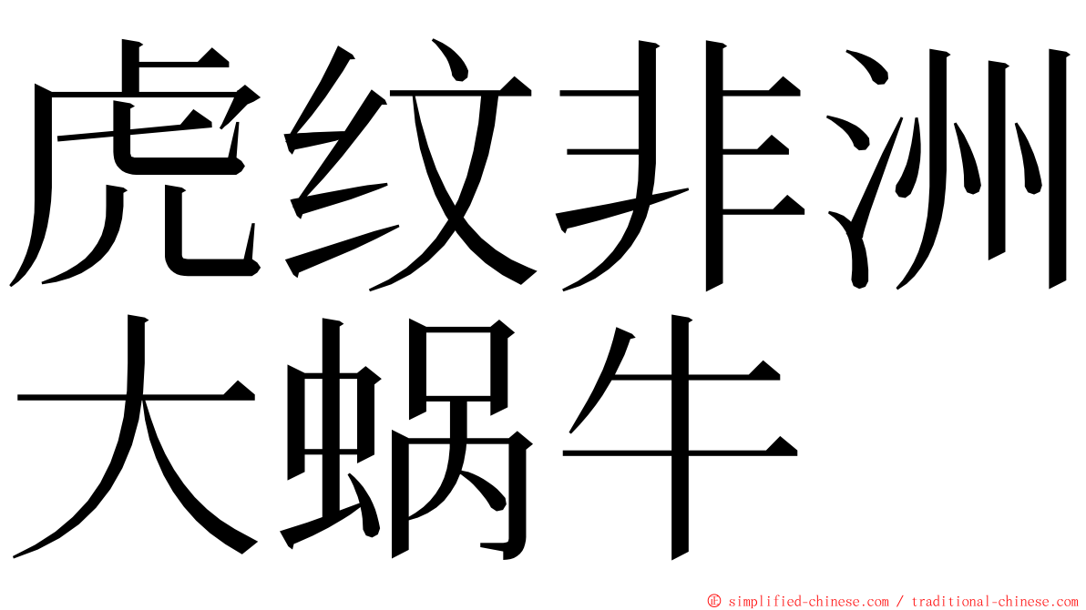 虎纹非洲大蜗牛 ming font