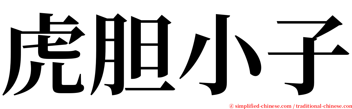 虎胆小子 serif font