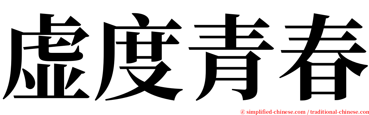 虚度青春 serif font