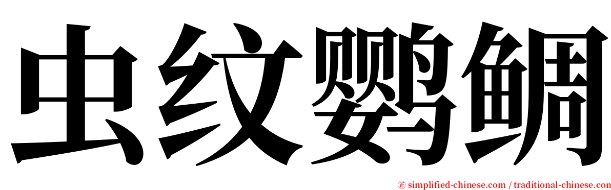 虫纹鹦鲷 serif font