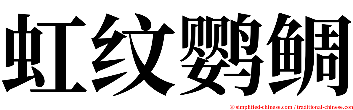 虹纹鹦鲷 serif font