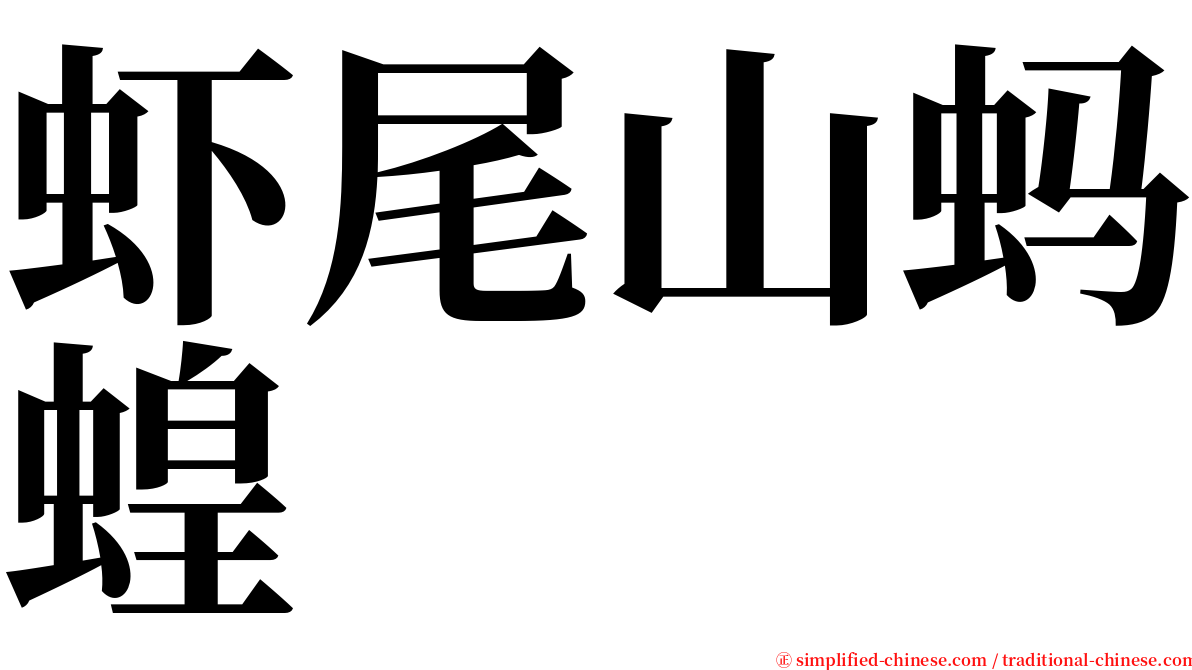 虾尾山蚂蝗 serif font