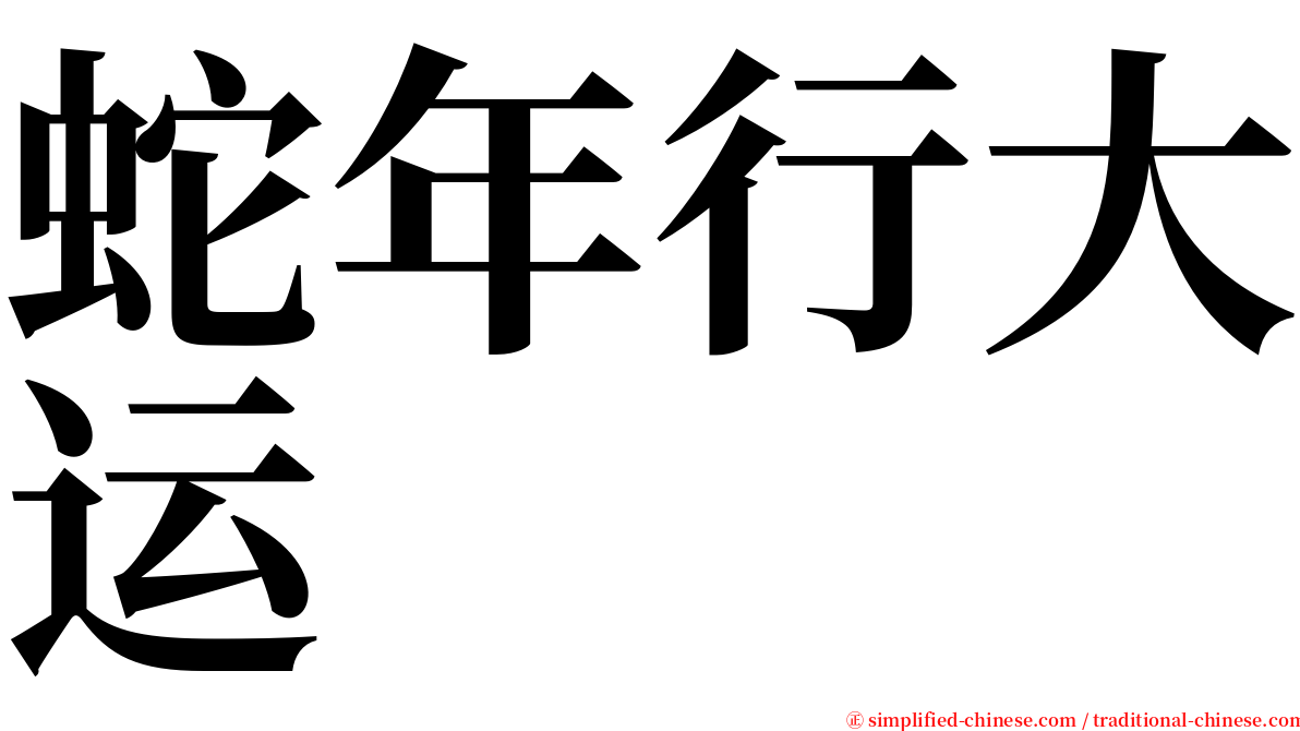 蛇年行大运 serif font