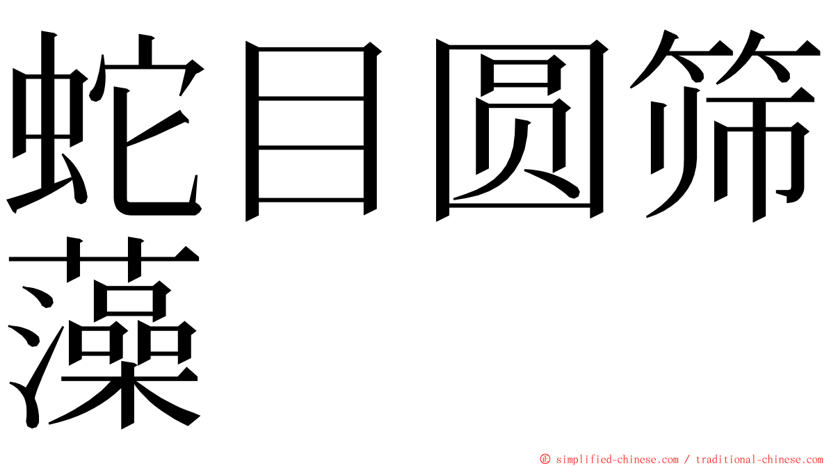 蛇目圆筛藻 ming font