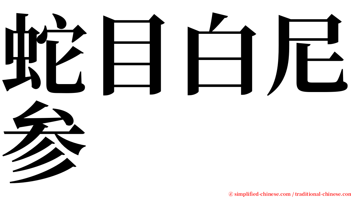 蛇目白尼参 serif font