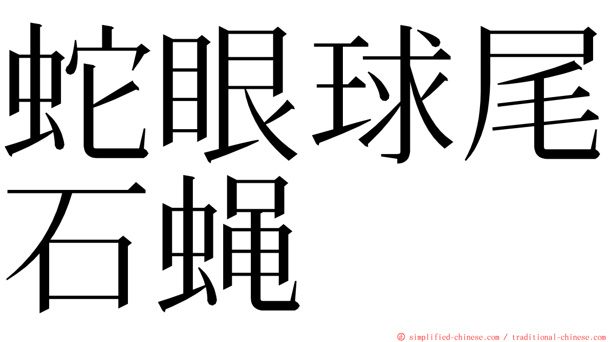 蛇眼球尾石蝇 ming font