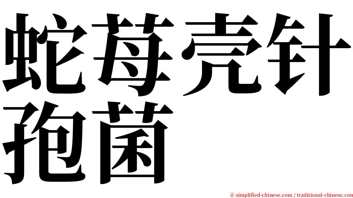 蛇苺壳针孢菌 serif font