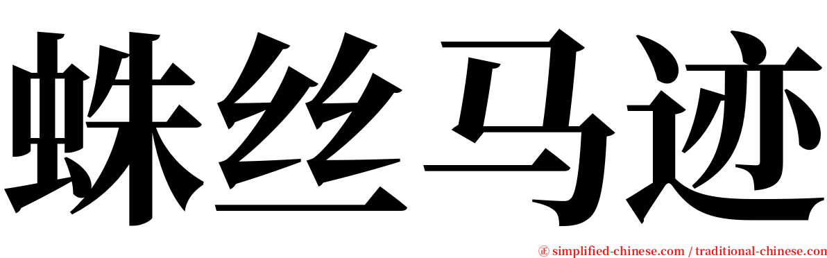 蛛丝马迹 serif font