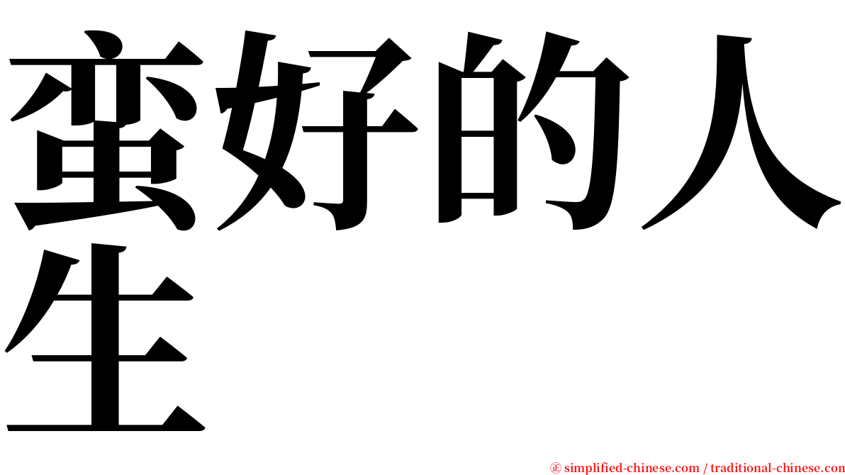 蛮好的人生 serif font