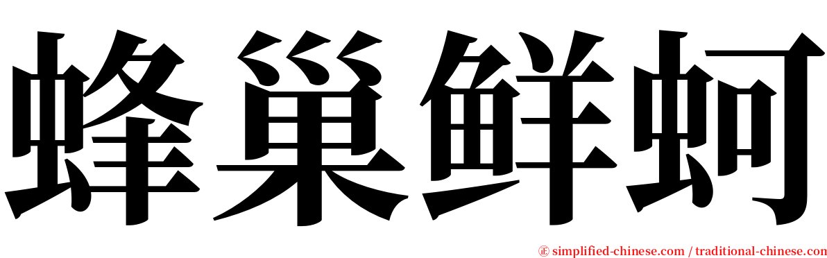 蜂巢鲜蚵 serif font