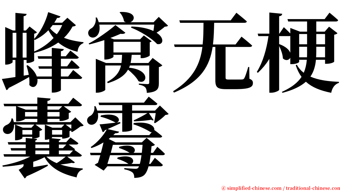 蜂窝无梗囊霉 serif font