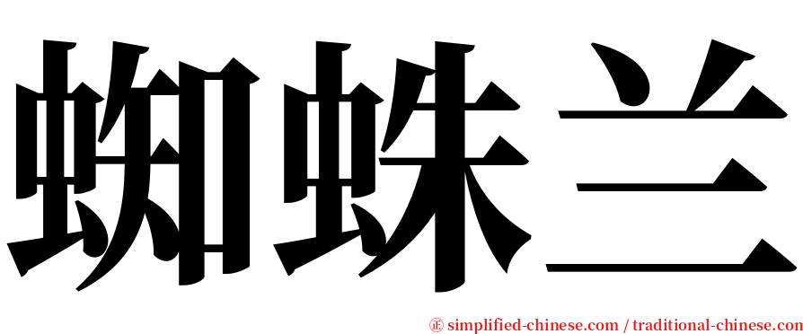 蜘蛛兰 serif font