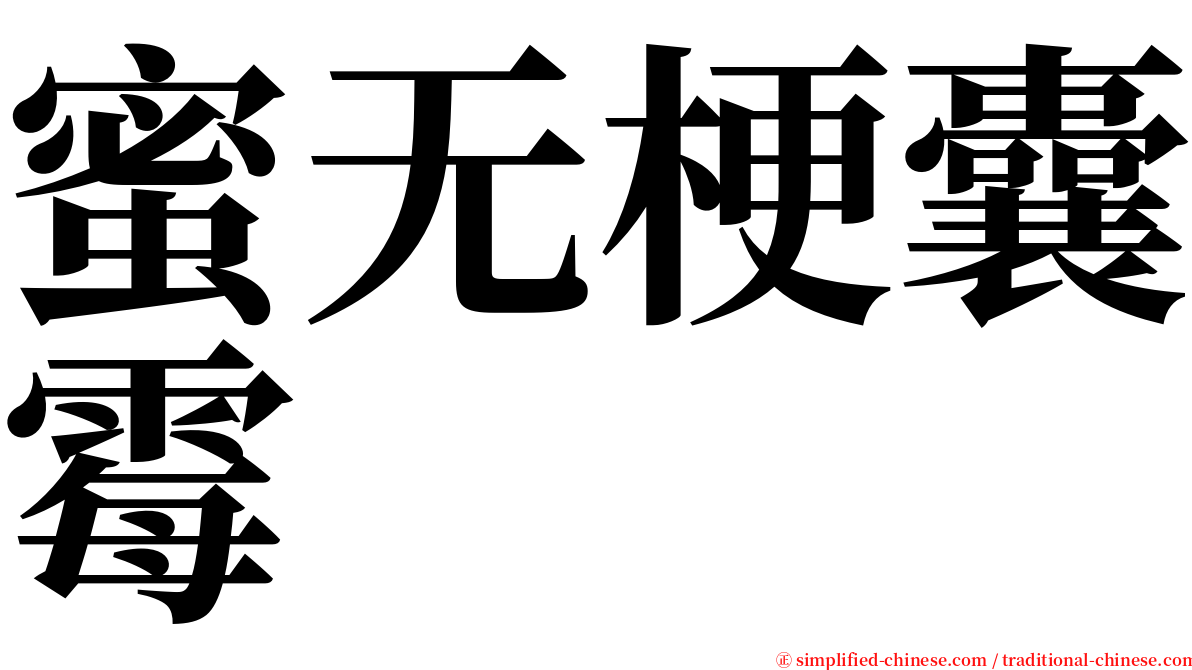 蜜无梗囊霉 serif font