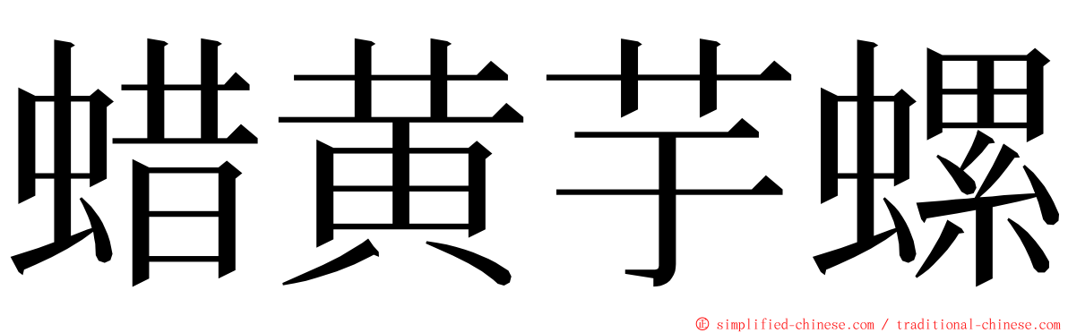 蜡黄芋螺 ming font
