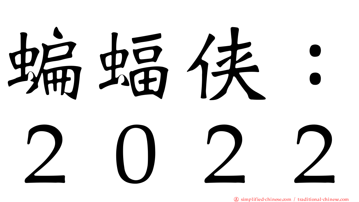 蝙蝠侠：２０２２