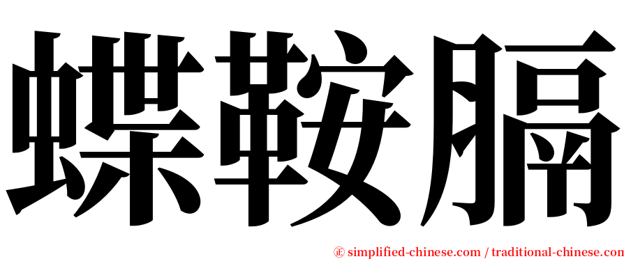 蝶鞍膈 serif font