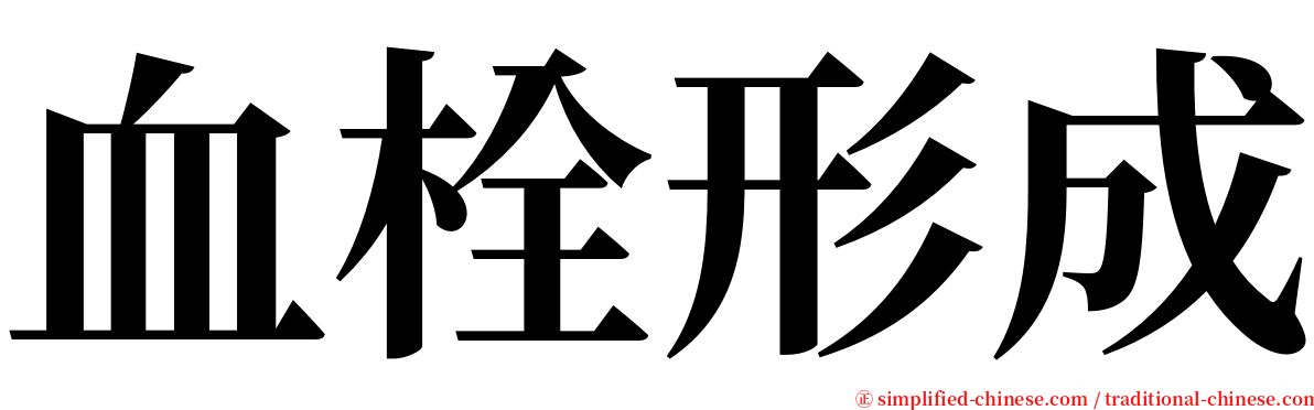 血栓形成 serif font