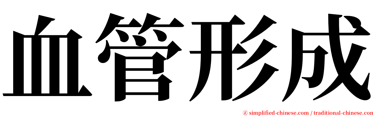 血管形成 serif font