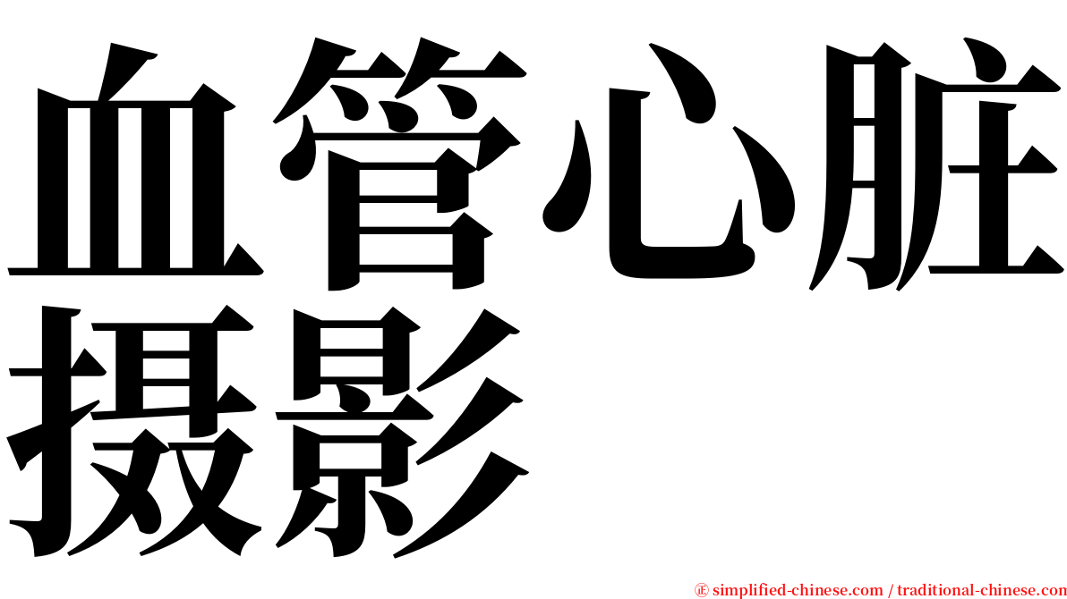 血管心脏摄影 serif font