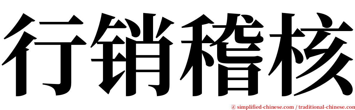 行销稽核 serif font