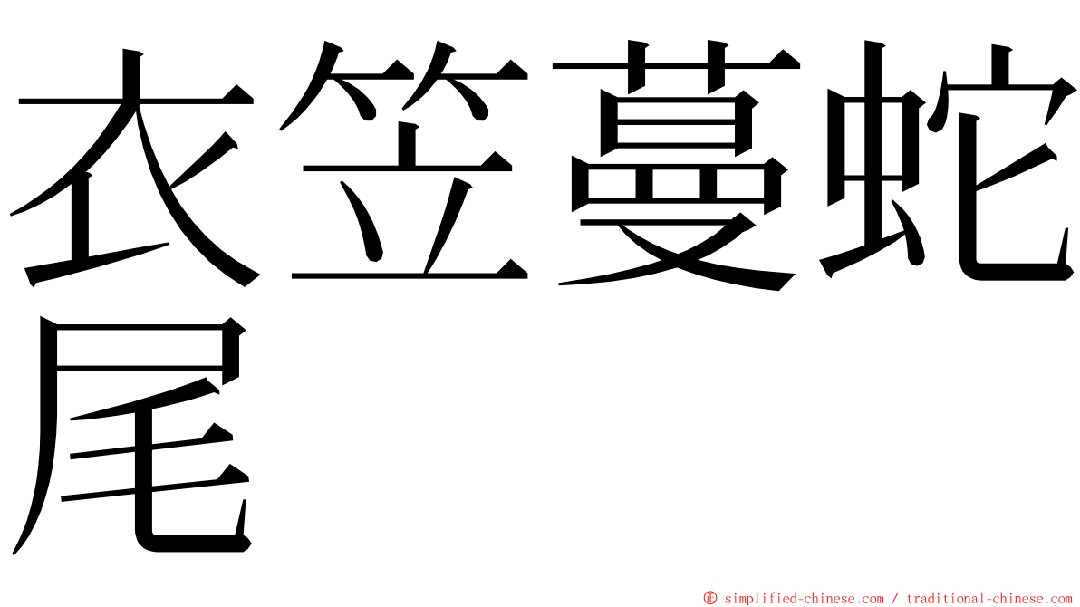 衣笠蔓蛇尾 ming font