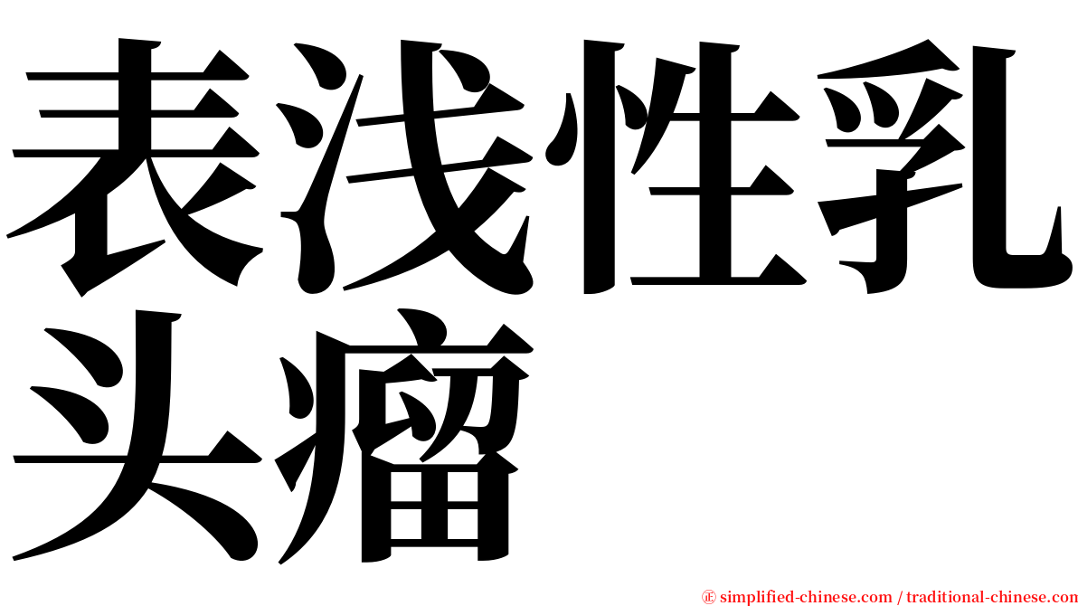 表浅性乳头瘤 serif font