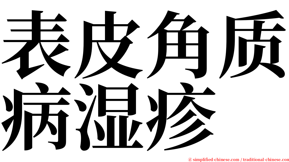 表皮角质病湿疹 serif font