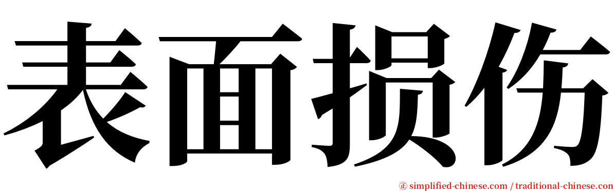 表面损伤 serif font