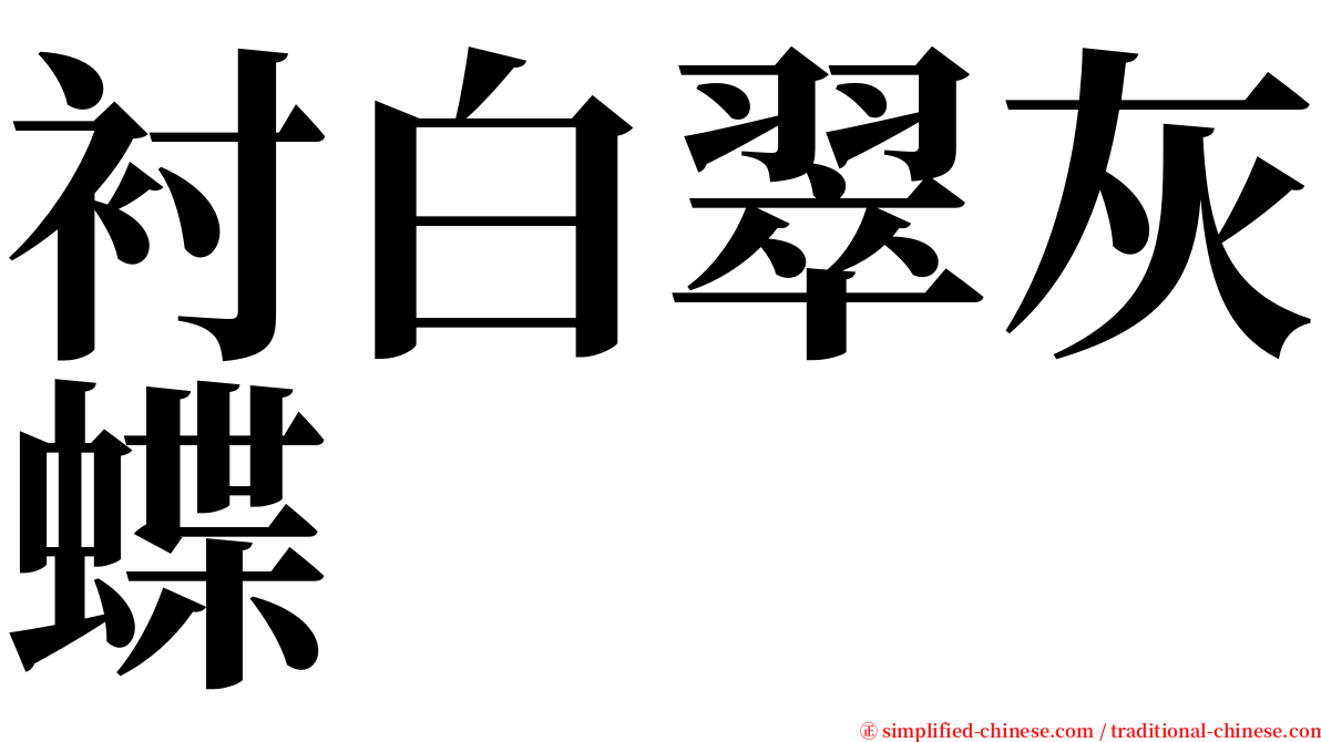 衬白翠灰蝶 serif font